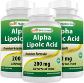 Best Naturals Alpha Lipoic Acid 200 mg bottle front for daily antioxidant support