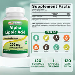 Best Naturals Alpha Lipoic Acid capsules in two-bottle packaging