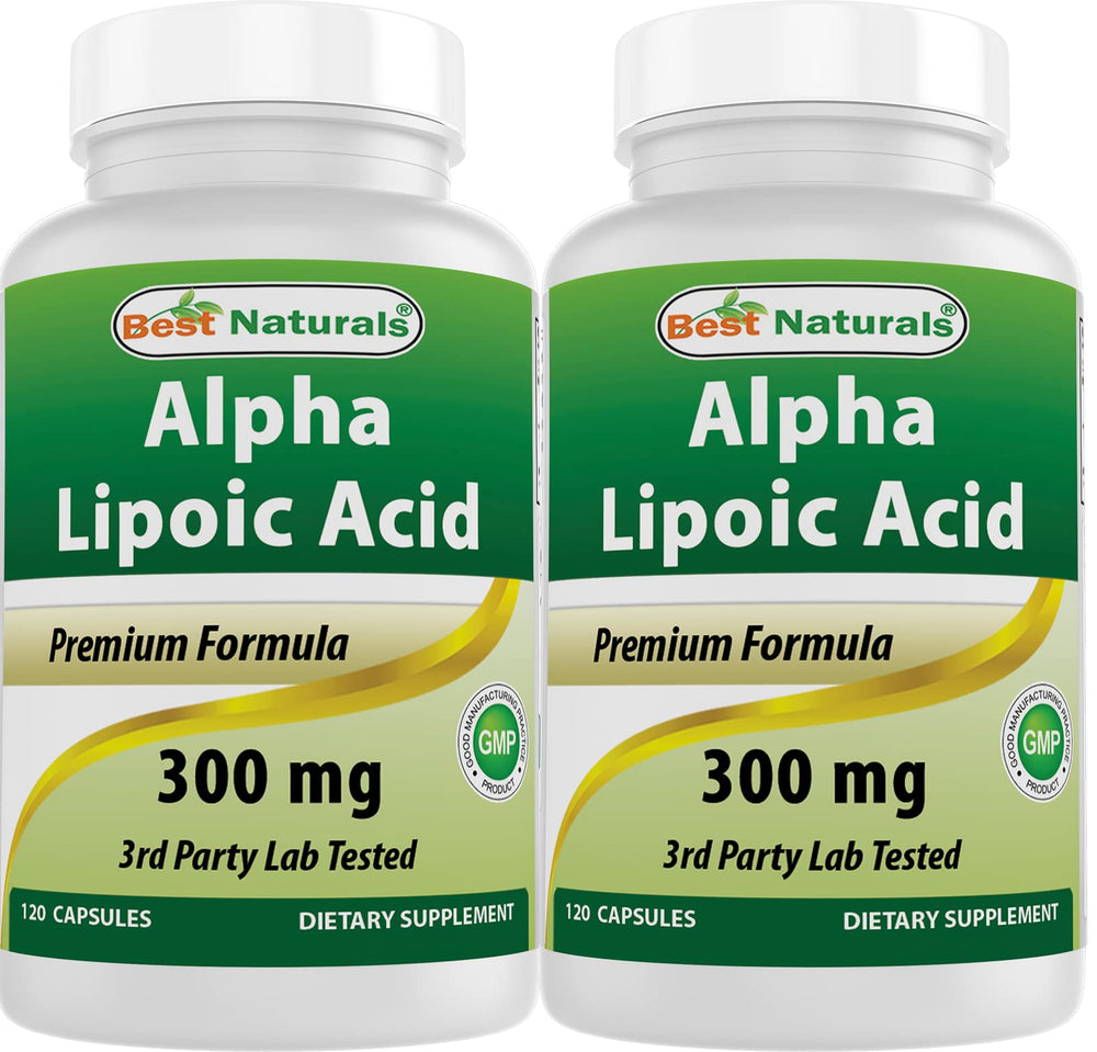 Best Naturals Alpha Lipoic Acid 300 mg bottle cap close-up for easy daily use.