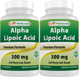 Best Naturals Alpha Lipoic Acid 300 mg bottle cap close-up for easy daily use.