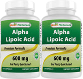 Best Naturals Alpha Lipoic Acid bottle front for easy daily supplementation