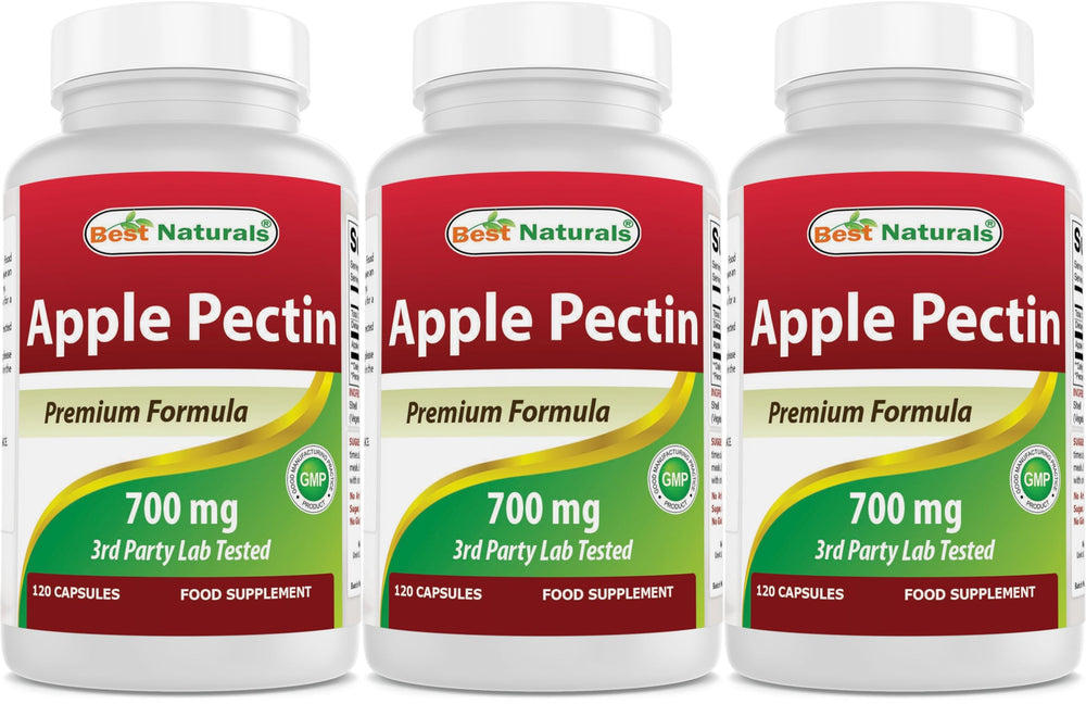 Best Naturals Apple Pectin bottle front view highlights dietary fiber support.