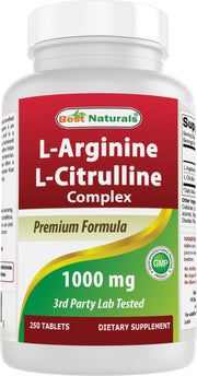 Best Naturals L-Arginine L-Citrulline Tablets bottle—high-potency daily supplement for consistent use.