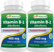 Best Naturals B2 riboflavin bottle front with veggie capsules for daily energy support