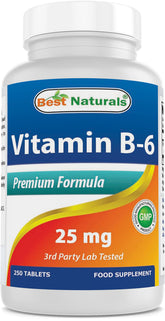 Best Naturals B-6 tablets bottle for daily wellness support.