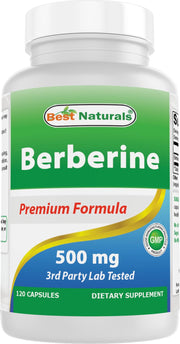 Best Naturals Berberine 500mg bottle-front promotes daily immune support.