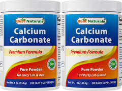 Best Naturals Calcium Carbonate Powder bottle displays pure food-grade formula.