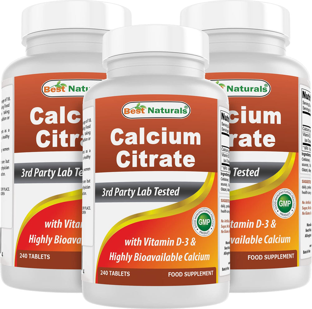 Best Naturals calcium citrate with vitamin d-3 bottle view for daily bone support