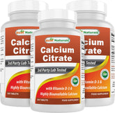 Best Naturals calcium citrate with vitamin d-3 bottle view for daily bone support