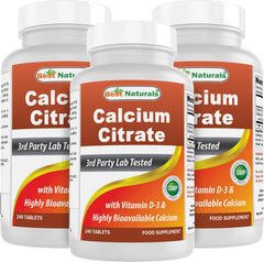 Best Naturals calcium citrate with vitamin d-3 bottle view for daily bone support