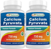 Best Naturals Calcium Pyruvate bottle shows 120 capsules for easy daily use.