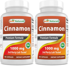 Best Naturals Cinnamon 2000 mg per serving supports metabolism.