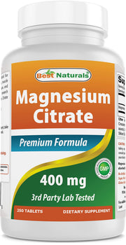 Botella de Best Naturals Citrato de Magnesio en uso diario seguro.