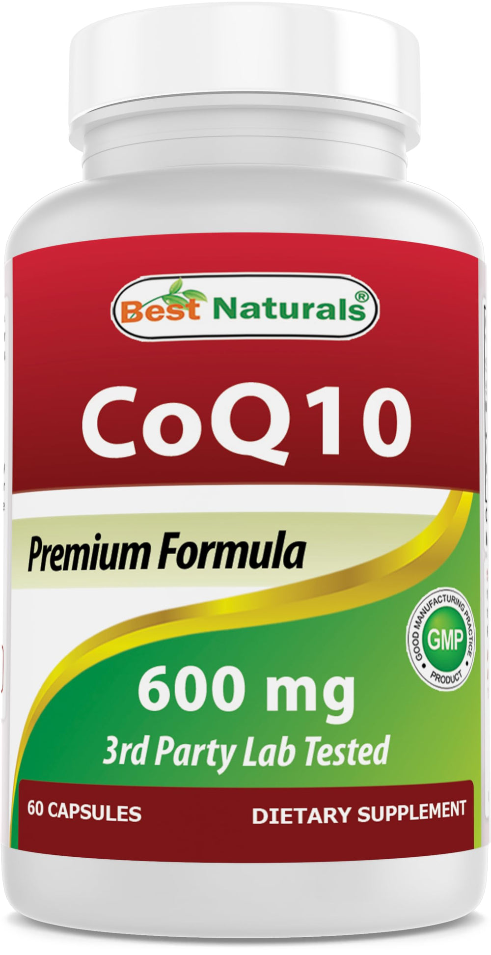 Best Naturals CoQ10 600 mg bottle front view for daily dosing