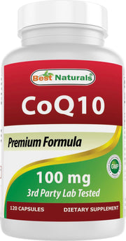 Best Naturals COQ10 botella-frente; diseño limpio que inspira confianza.