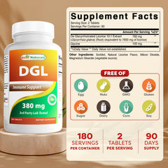 Best Naturals DGL Chewable 380 mg tablet closeup highlights chewy texture.