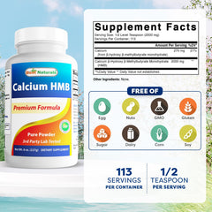 Best Naturals HMB Powder 2g serving shown for precise dosage.