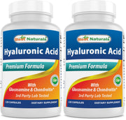 Best Naturals Hyaluronic Acid bottle with 120 capsules for joint and skin support