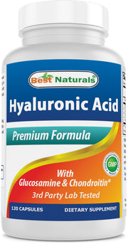 Best Naturals Hyaluronic Acid bottle front promotes quality and daily use.