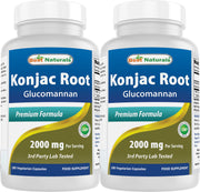 Best Naturals Konjac glucomannan bottle front view, premium fiber supplement to support satiety