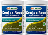 Best Naturals Konjac Glucomannan bottle shown with label highlighting purity and reliability.