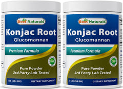 Best Naturals Konjac Glucomannan bottle shown with label highlighting purity and reliability.