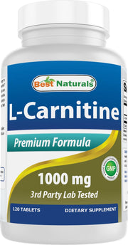 Best Naturals L-Carnitine Fumarate 1000mg bottle front for energy support.