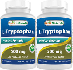 Best Naturals L-Tryptophan 500 mg bottle for daily calm mood support