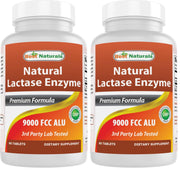 Best Naturals Lactose Intolerance Relief bottle with high-potency tablets for dairy digestion.