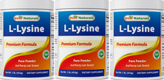 Best Naturals Lysine Powder bottle front shows purity and quality
