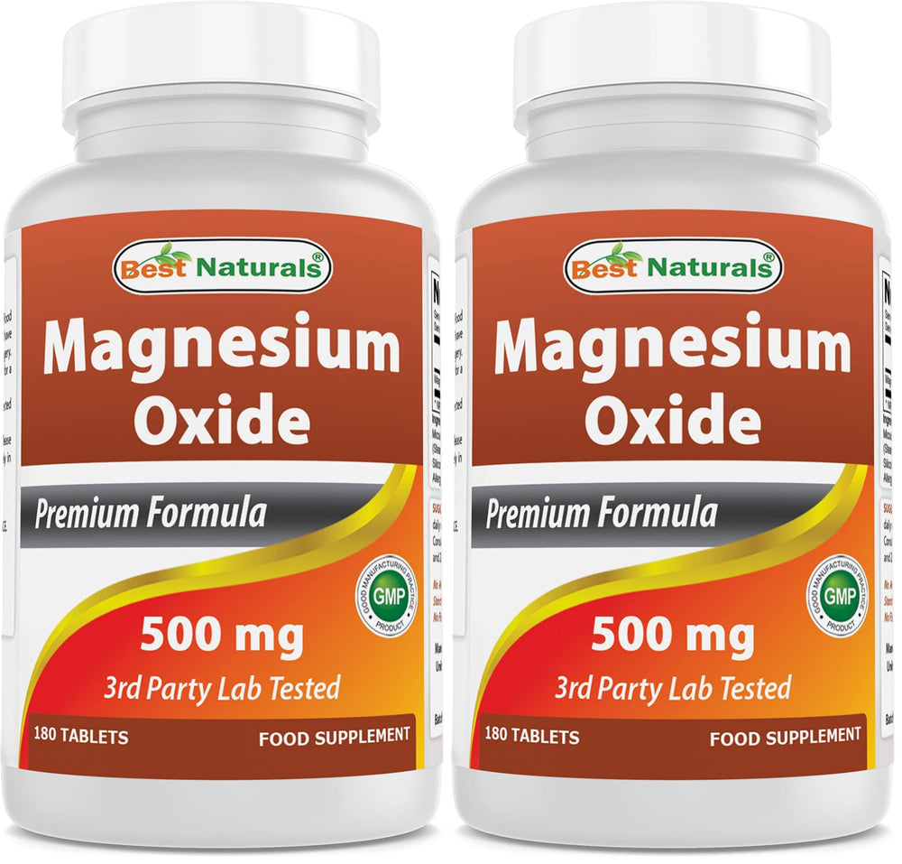 Best Naturals Magnesium Oxide bottle front for convenient daily supplementation
