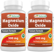 Best Naturals Magnesium Oxide bottle front for convenient daily supplementation
