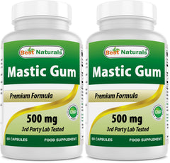 Best Naturals Mastic Gum bottle front indicating a GI and oral health support option