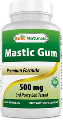 Seal on Best Naturals Mastic Gum 500 mg cap indicating freshness
