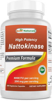 Best Naturals nattokinase bottle with 4000 FU per serving supports daily wellness routine.