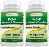 Best Naturals P5P tablets packaging highlights premium vitamin B6 for daily support.