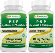 Best Naturals P5P tablets packaging highlights premium vitamin B6 for daily support.