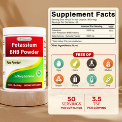 Best Naturals Potassium BHB poudre sans saveur, facile à mélanger