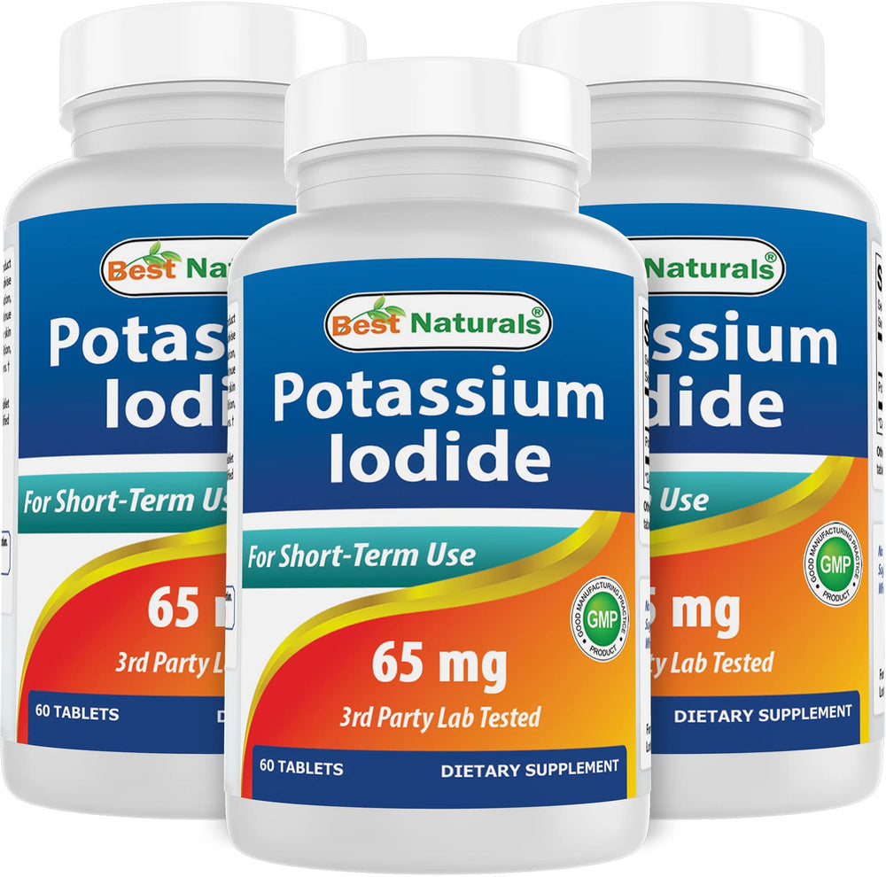 Best Naturals Potassium Iodide 65 mg bottle front for quick product recognition