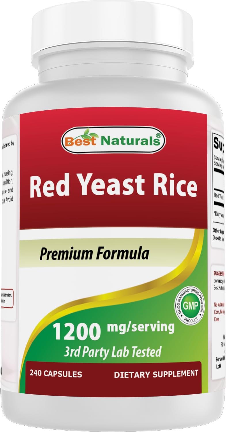 Best Naturals Red Yeast Rice bottle showing premium formula for daily support