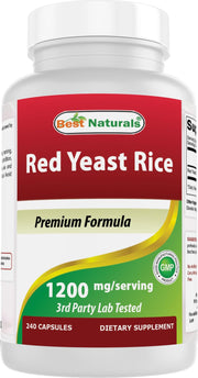 Best Naturals Red Yeast Rice bottle showing premium formula for daily support