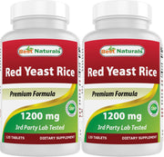 Best Naturals Red Yeast Rice bottle with 1200 mg tablets for daily use.