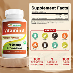 Closeup of Best Naturals Vitamin A softgels for easy daily intake