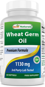 Best Naturals Wheat Germ Oil softgel bottle for daily skin support.