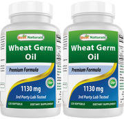 Best Naturals Wheat Germ Oil softgel bottle on shelf, may support healthy skin.