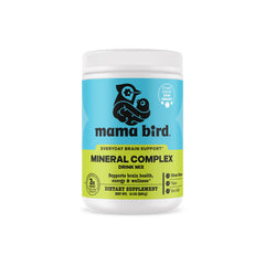 Best Nest Wellness Mama Bird Mineral Complex bottle front showing lemon-lime drink mix and label