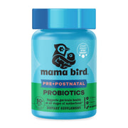 Best Nest Wellness Mama Bird Probiotics bottle label close-up showing 50B CFU gut support