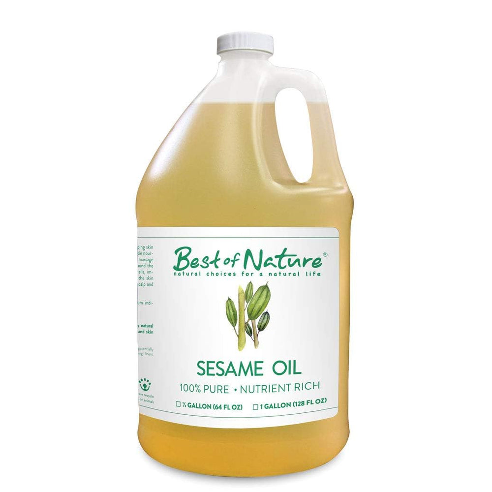 Best of Nature sesame oil bottle in 128oz gallon for deep moisture