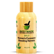 Bestmade BM27 bottle closeup highlighting natural balance for menstrual comfort