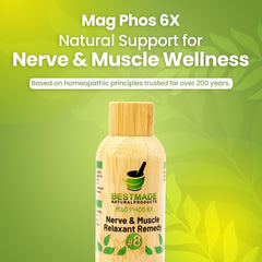 Bestmade Mag Phos 6X pellets close-up showing tiny homeopathic granules for easy handling.